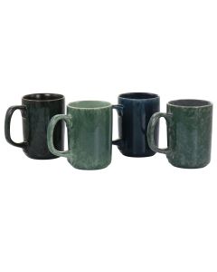 Mr. Coffee Mr. Sidewalk Blues 18oz 4 Piece Stoneware Mug Set in Assorted Colors