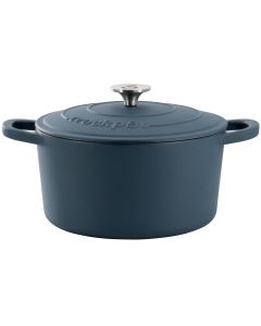 Crockpot Artisan 7 Quart Enameled Cast Iron Dutch Oven in Matte Navy Blue
