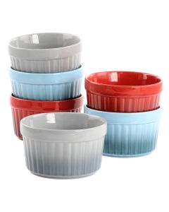 Crockpot Thornburg 6 Piece 12 Ounce Round Stoneware Ramekin Set in Assorted Colors