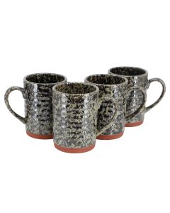 Gibson Home Terra Bella 4 Piece 18.5 Ounce Terracota Mug Set in Peacock Green