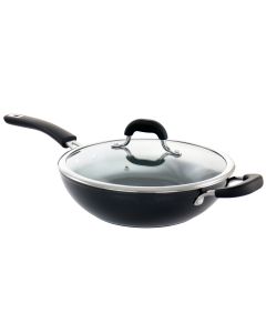 Kenmore Arlington 11 Inch Nonstick Aluminum Wok in Black Diamond