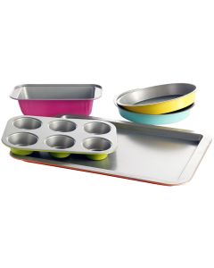 Gibson Home Color Splash Lyneham 5 pc Carbon Steel Bakeware Set