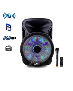 beFree Sound 15 Inch Bluetooth Rechargeable Party Speaker With Illuminating Lights