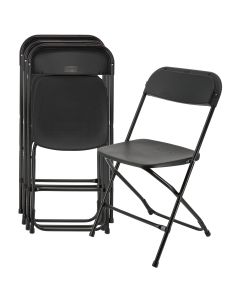 Elama 4 Piece Plastic Folding Chair in Black