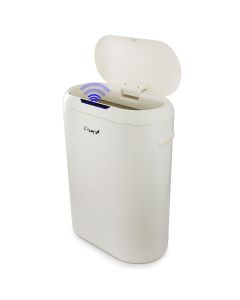 Elama 13 Gallon Automatic Sensor Hands Free Round Top Trash Can in White