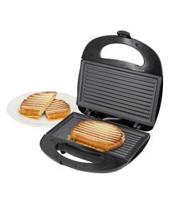 MegaChef Electric Compact Aluminum Nonstick Sandwich Maker in Black