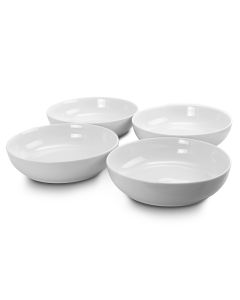 Gibson Home Extra Wide 8.5 in. Stoneware Dinner and Serving Bowls in White, Set of 4