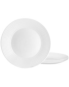Gibson Ultra Patio 4 Piece Tempered Opal Glass Dinner Plate Set in White