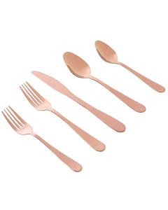 Gibson Home Stravidia 20 Piece Flatware Set in Rose Gold Stainless Steel