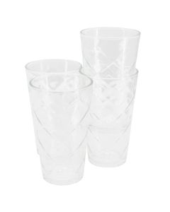 Gibson Home Lattice 4 Piece 16 Ounce Glass Tumbler Set