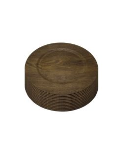 Gibson Home Feri 13" Wooden Skin Luxe Chargers, Set of 12