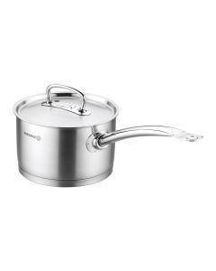 Korkmaz Proline Professional Series 3.8 Liter Stainless Steel Saucepan with Lid in Silver