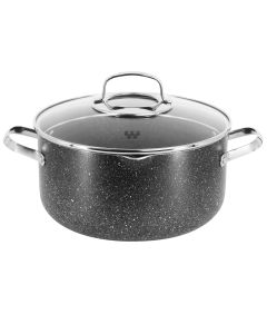 Korkmaz Galaksi Non Stick 9.5 Inch 5 Liter Casserole with Lid in Black